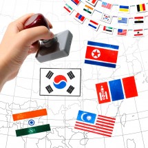 [스탬프로]아시아 세계국기 컬러스탬프(14종 택1, 자동스탬프)